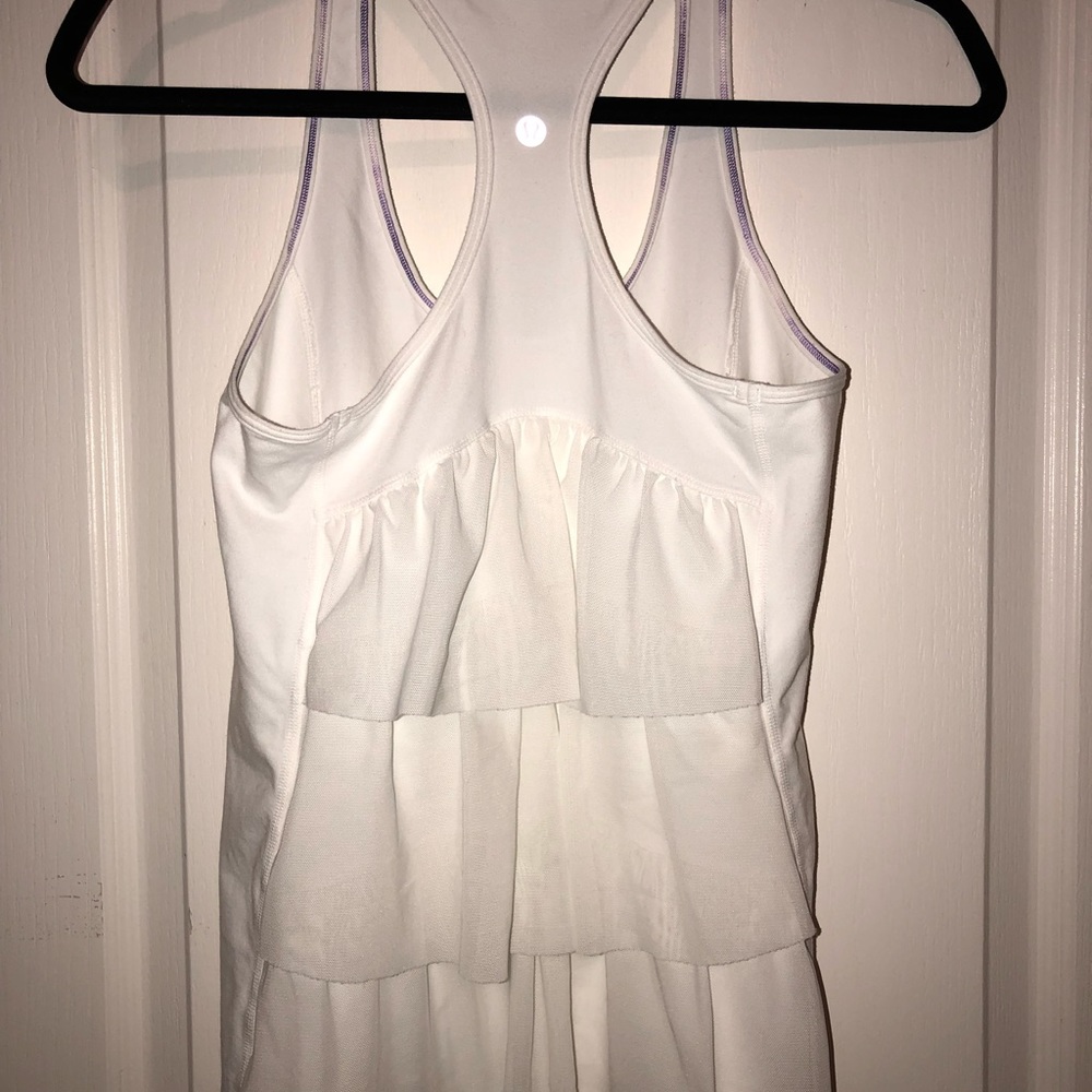 Lululemon White angle ruffle cool tank